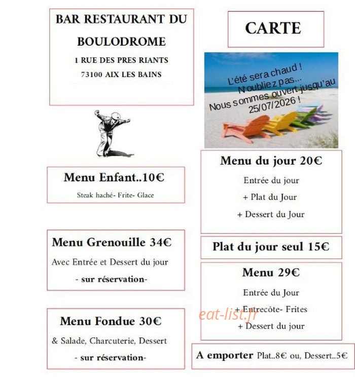 Bar Restaurant du Boulodrome — carte page 2