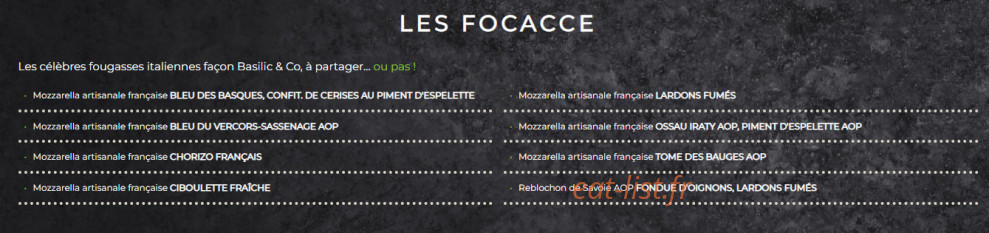 Basilic & Co — carte page 2