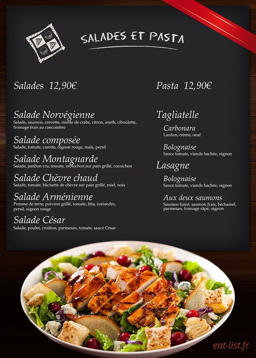 Burger bar — carte page 3
