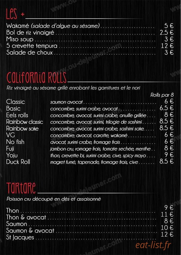 Fuji Sushi — carte page 4