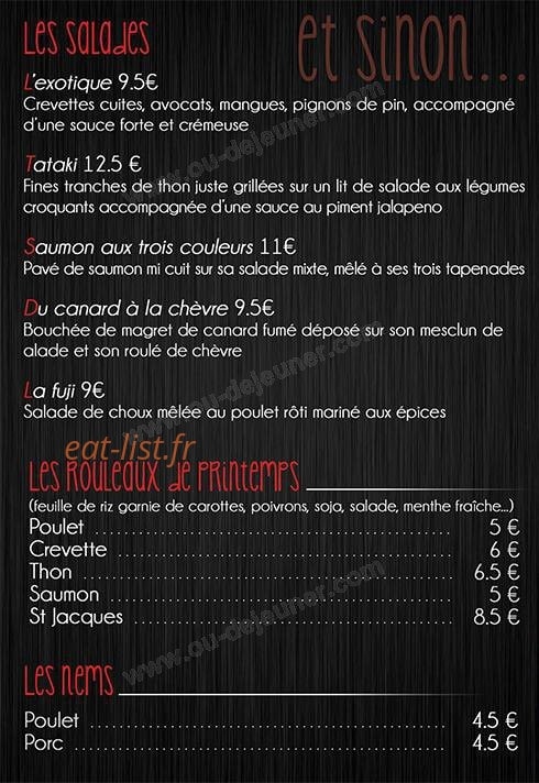 Fuji Sushi — carte page 2