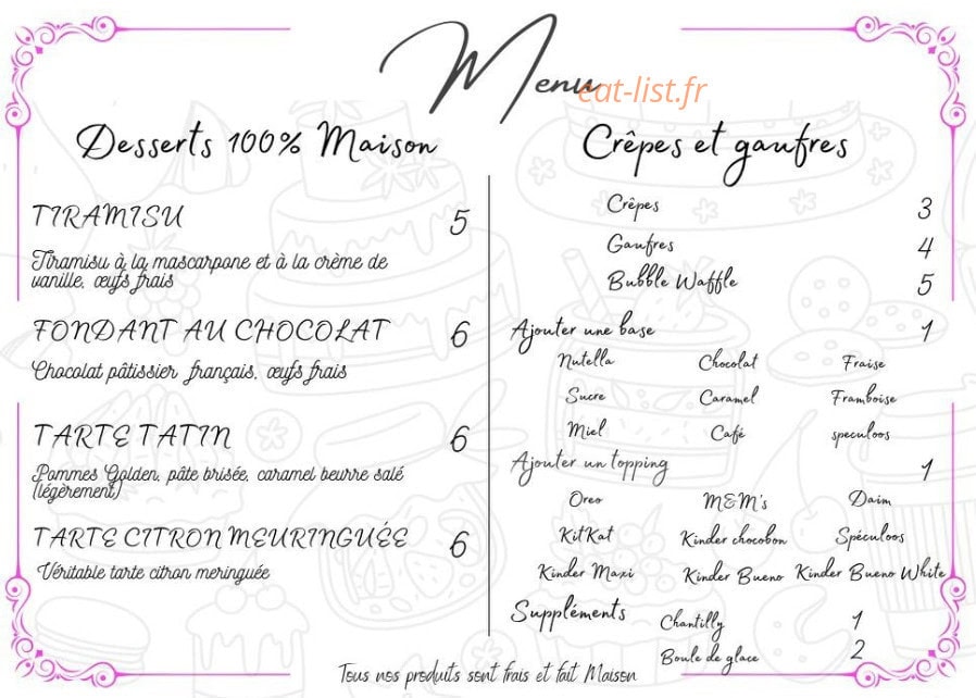 La Petite Gourmandise — carte page 2