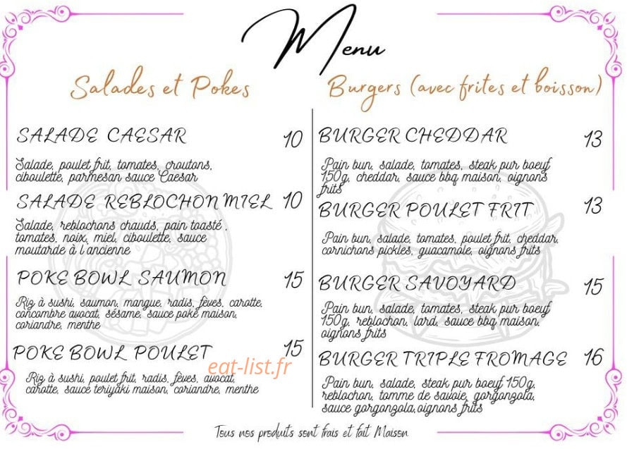 La Petite Gourmandise — carte page 1