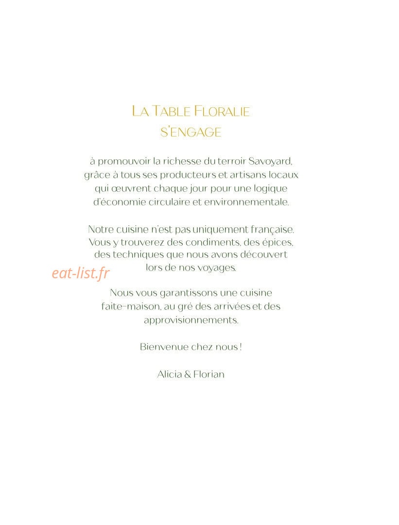 La Table Floralie — carte page 2