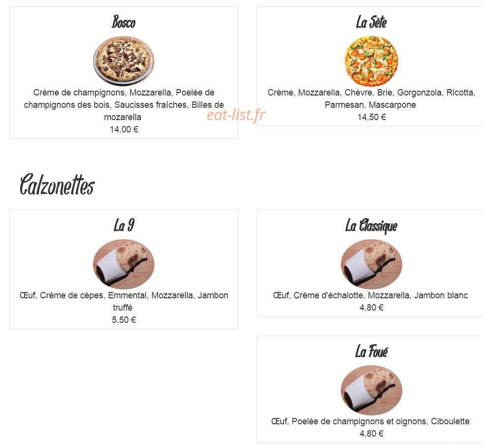Le 9 Pizza — carte page 4