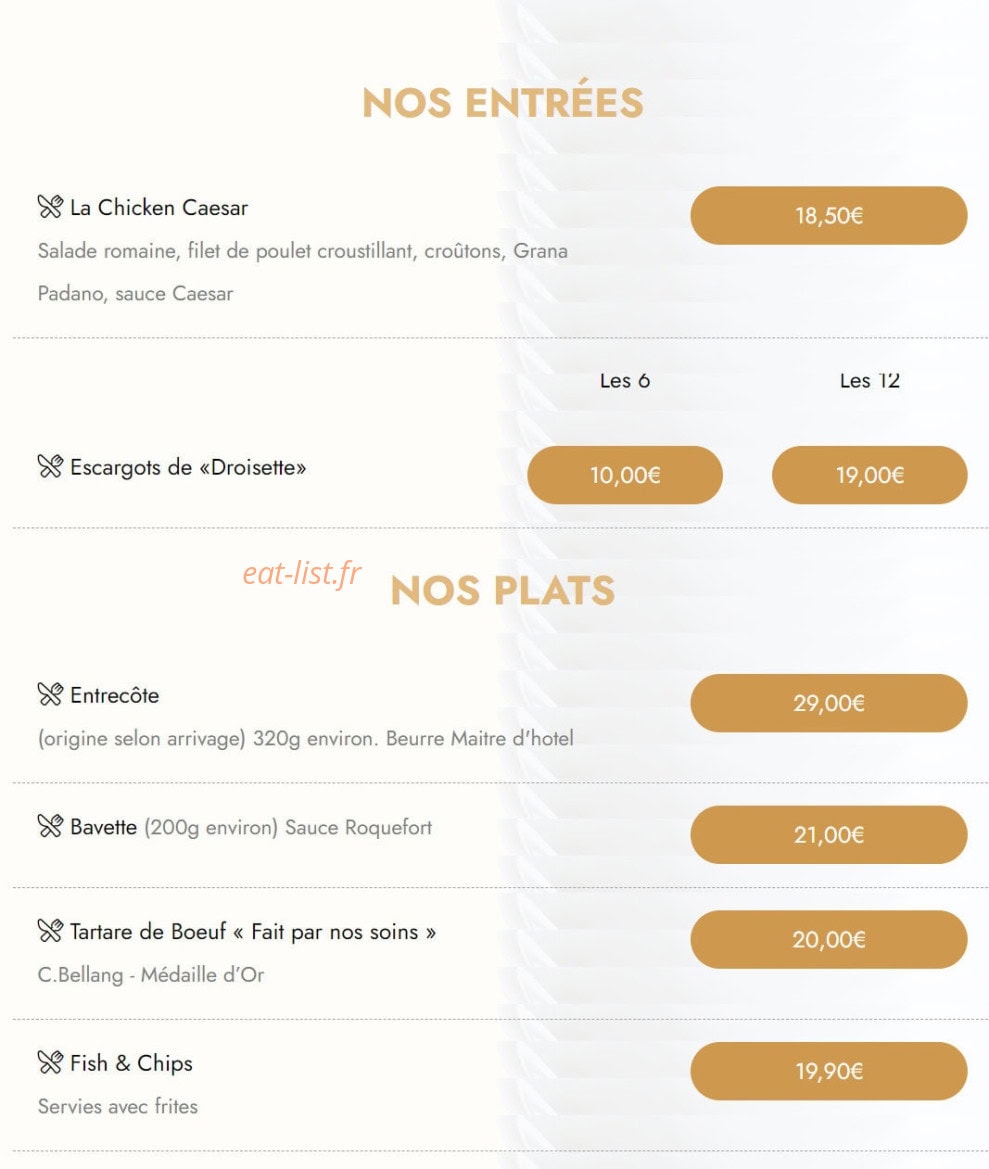 Le davy’s — carte page 1