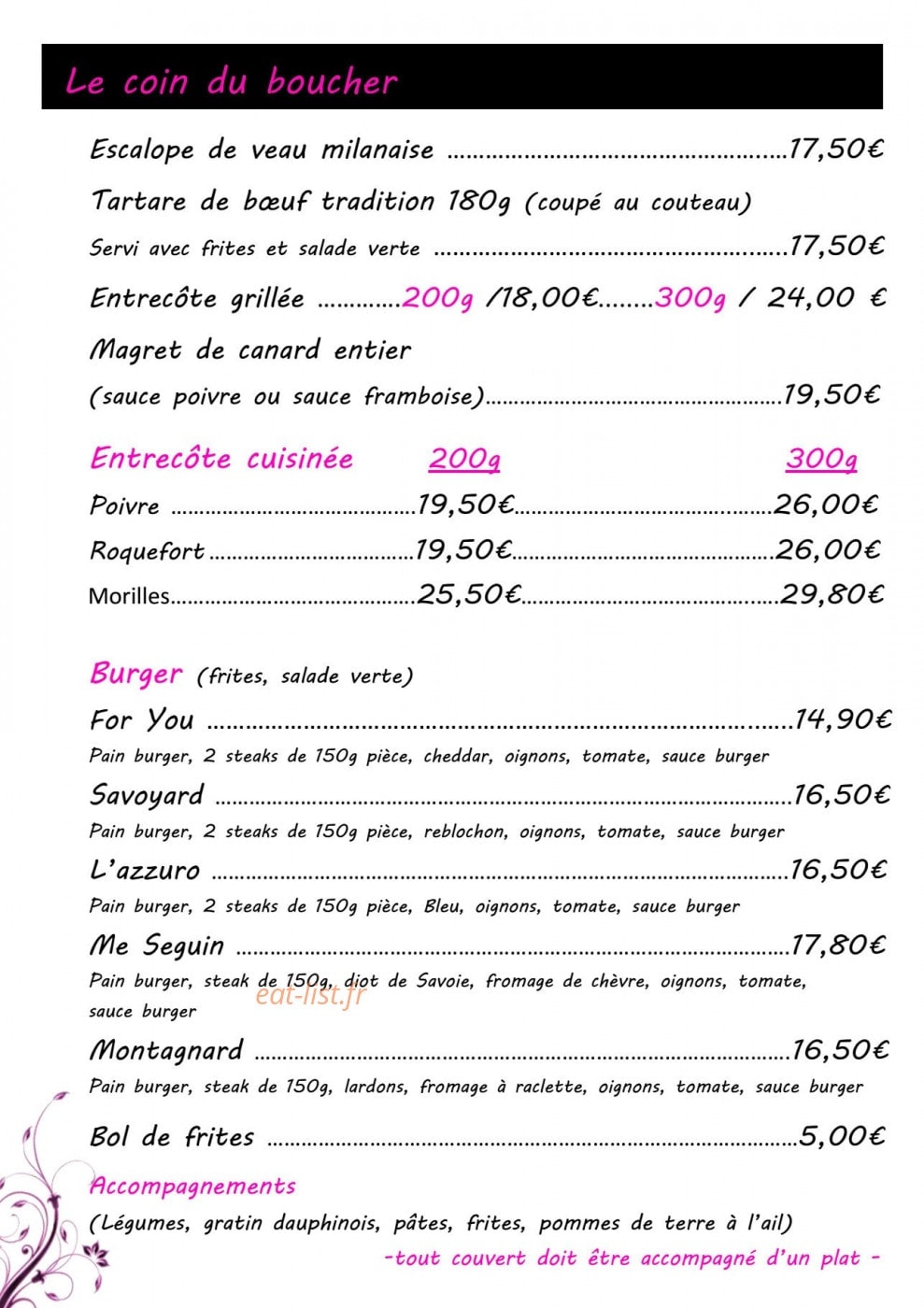 Le For You — carte page 4