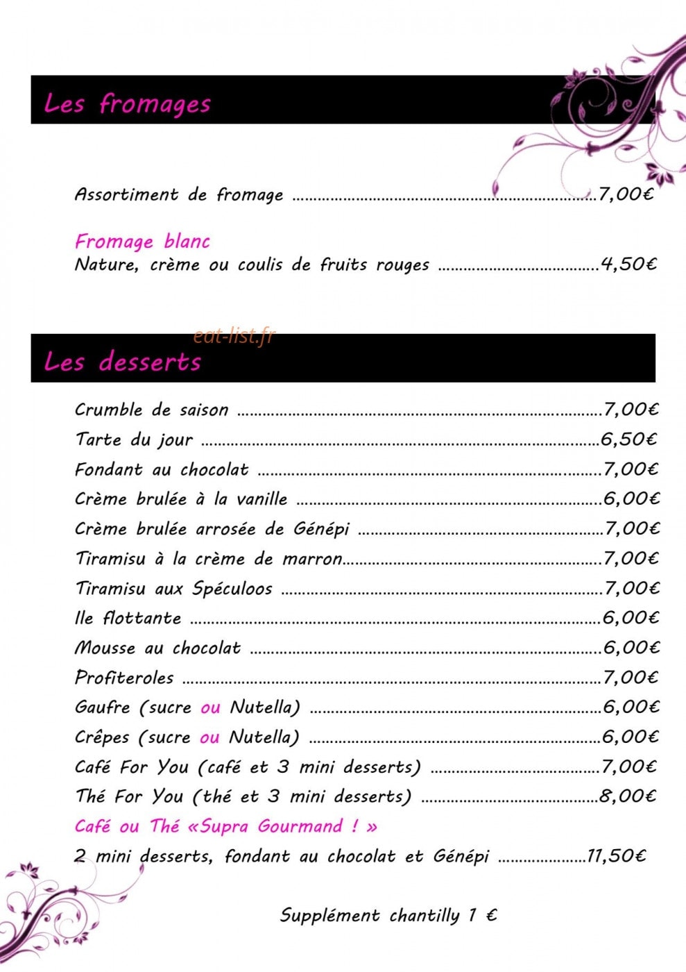 Le For You — carte page 9