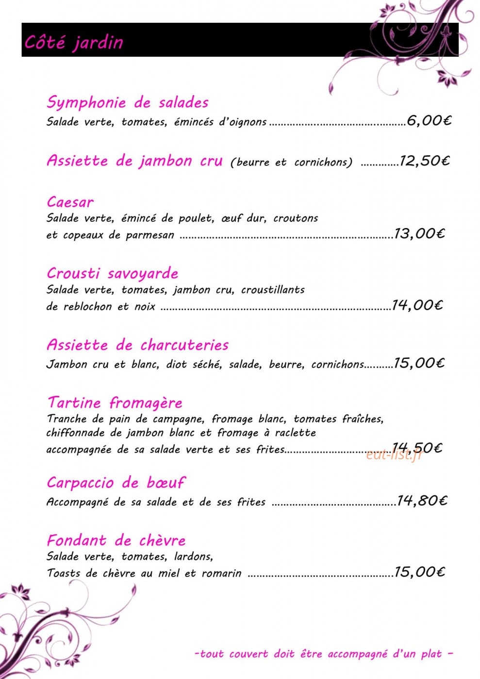 Le For You — carte page 2