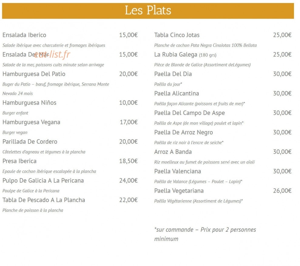 Le patio du lac — carte page 2