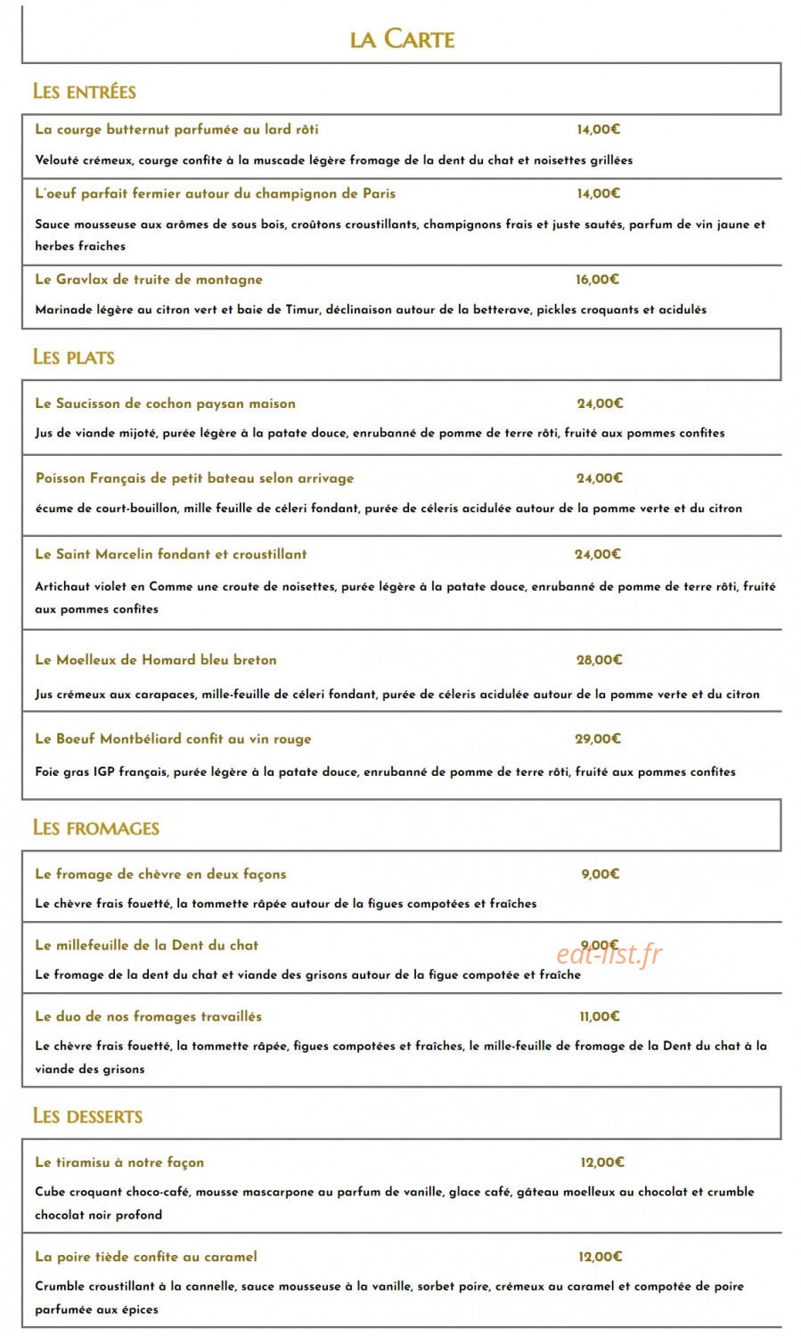 Mélodie Gourmande — carte page 1