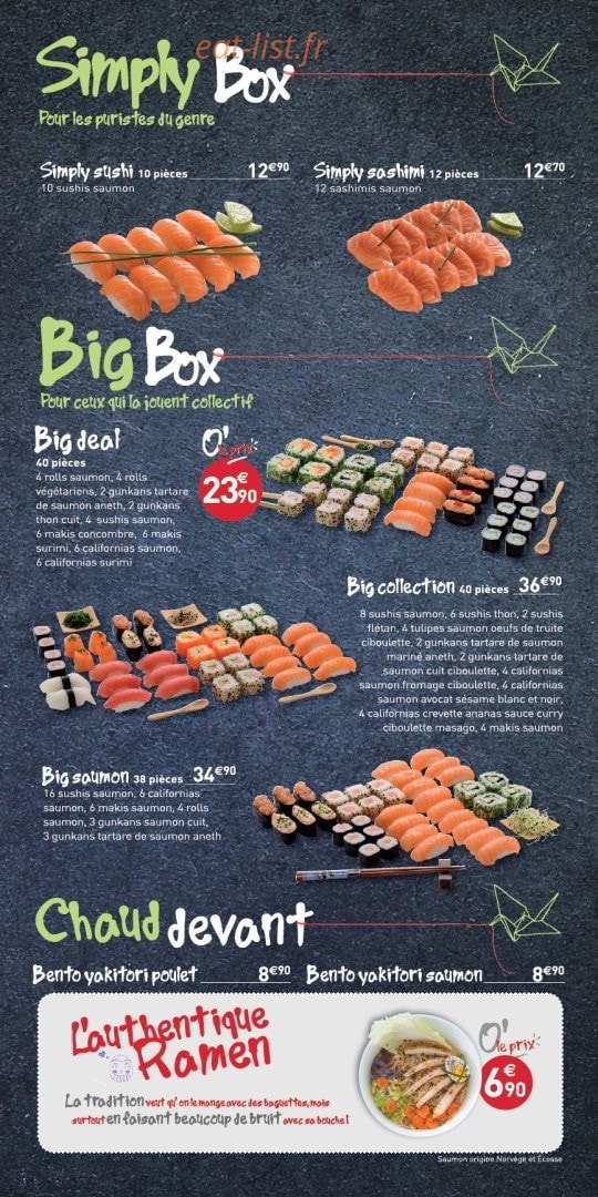 O'Sushi — carte page 1