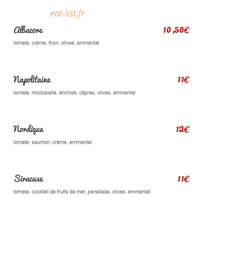 Pizza Chic — carte page 5