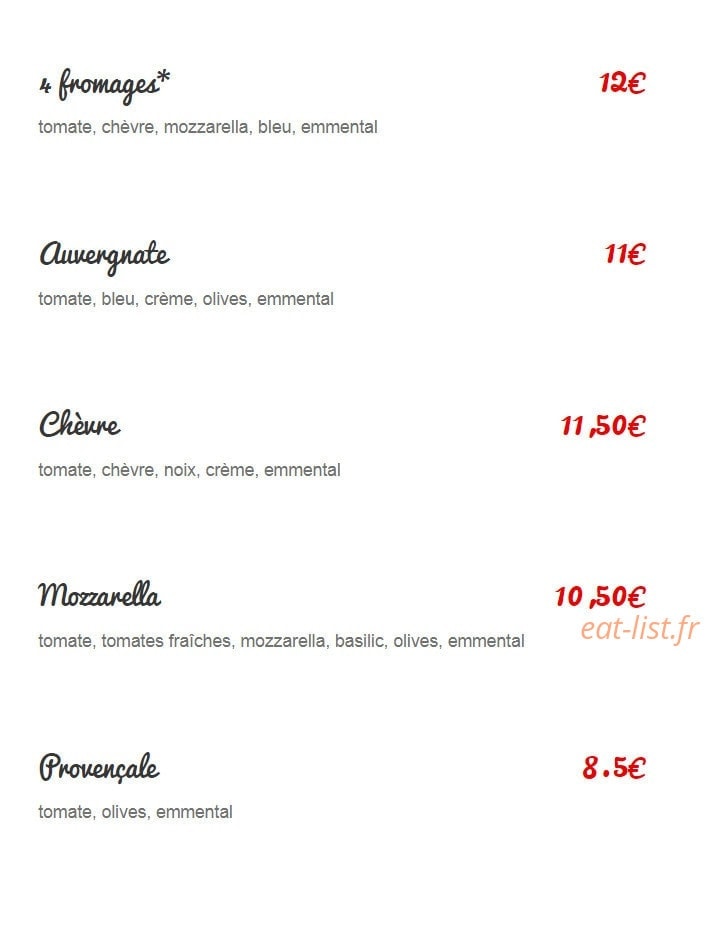Pizza Chic — carte page 3