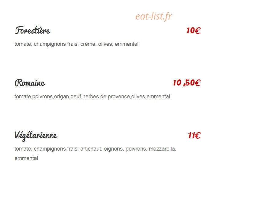 Pizza Chic — carte page 4