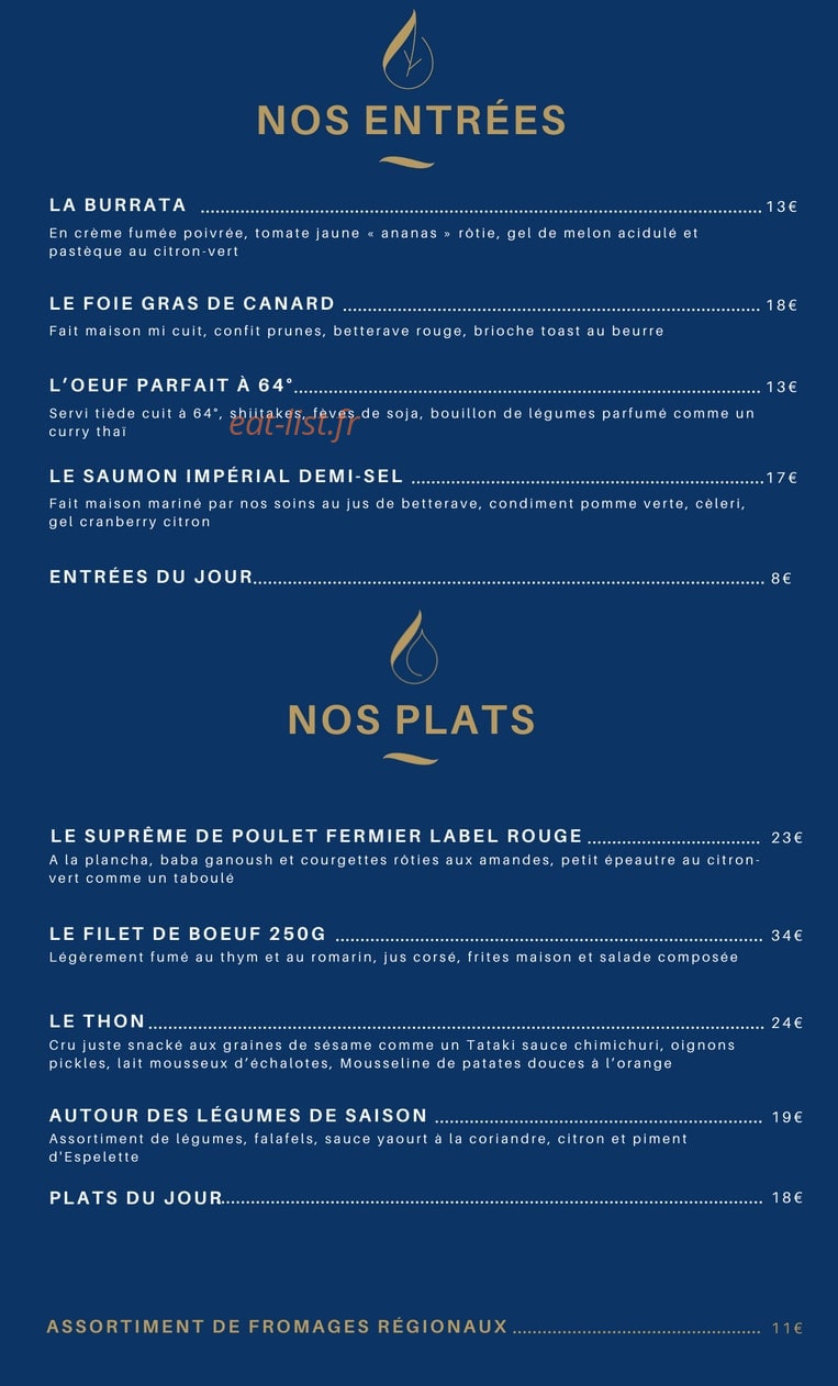 Restaurant Biõz — carte page 2