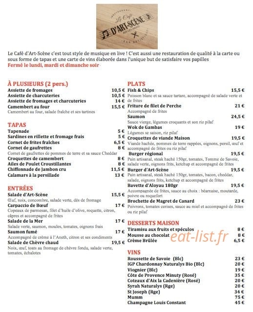 Resto'Chaud — carte page 1