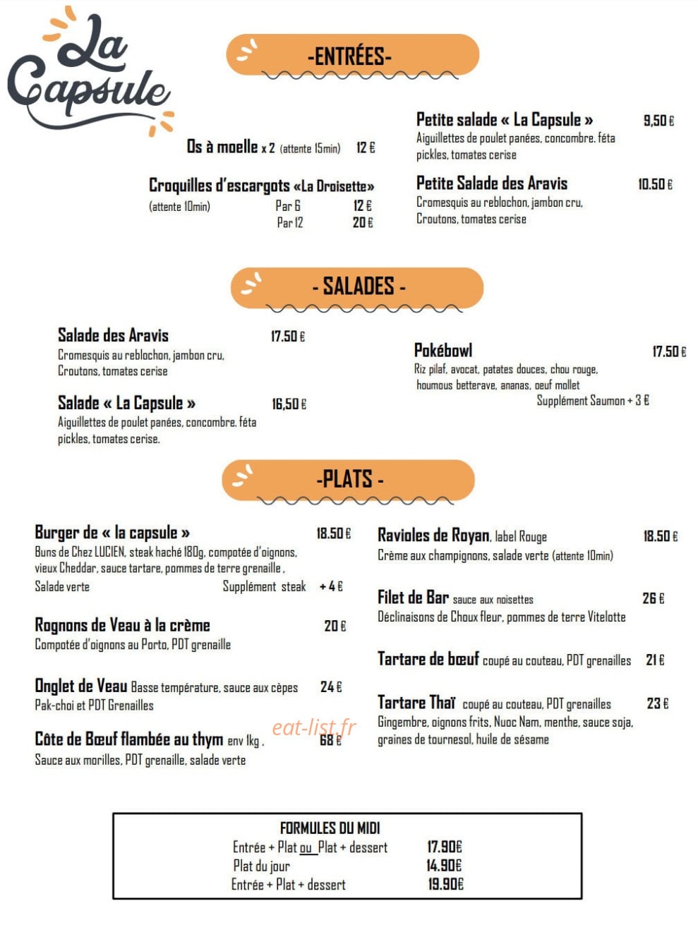 La Capsule — carte page 1