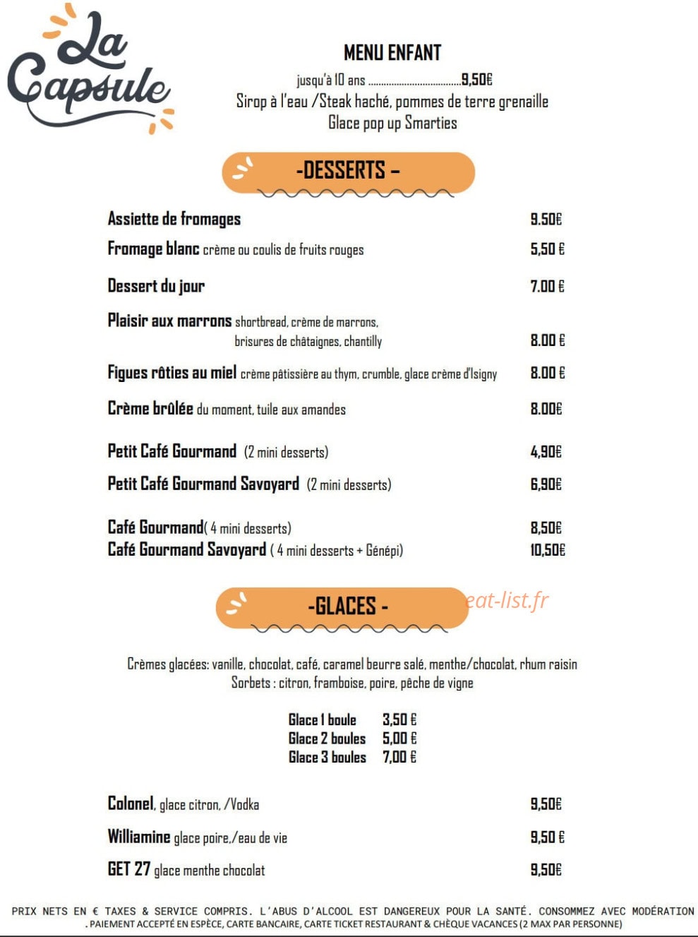 La Capsule — carte page 2
