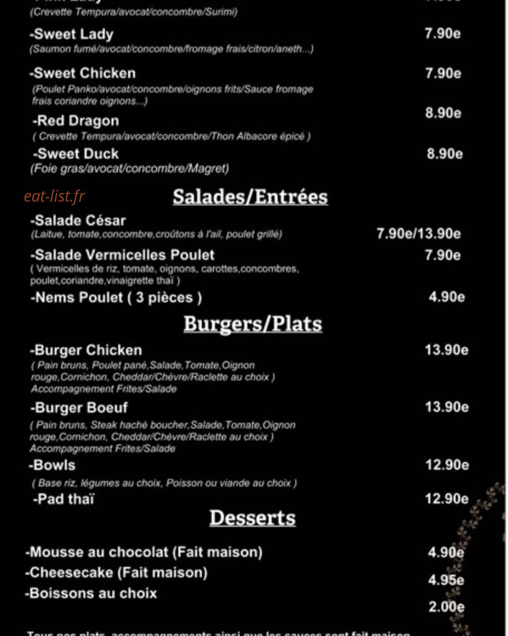 M'world Food — carte page 1