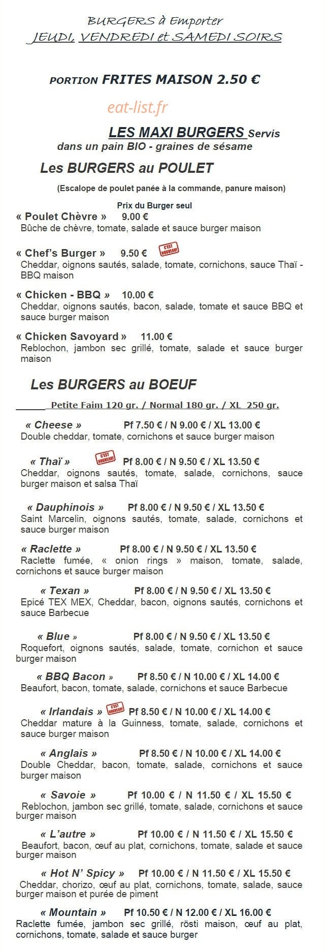 Gourmand — carte page 1