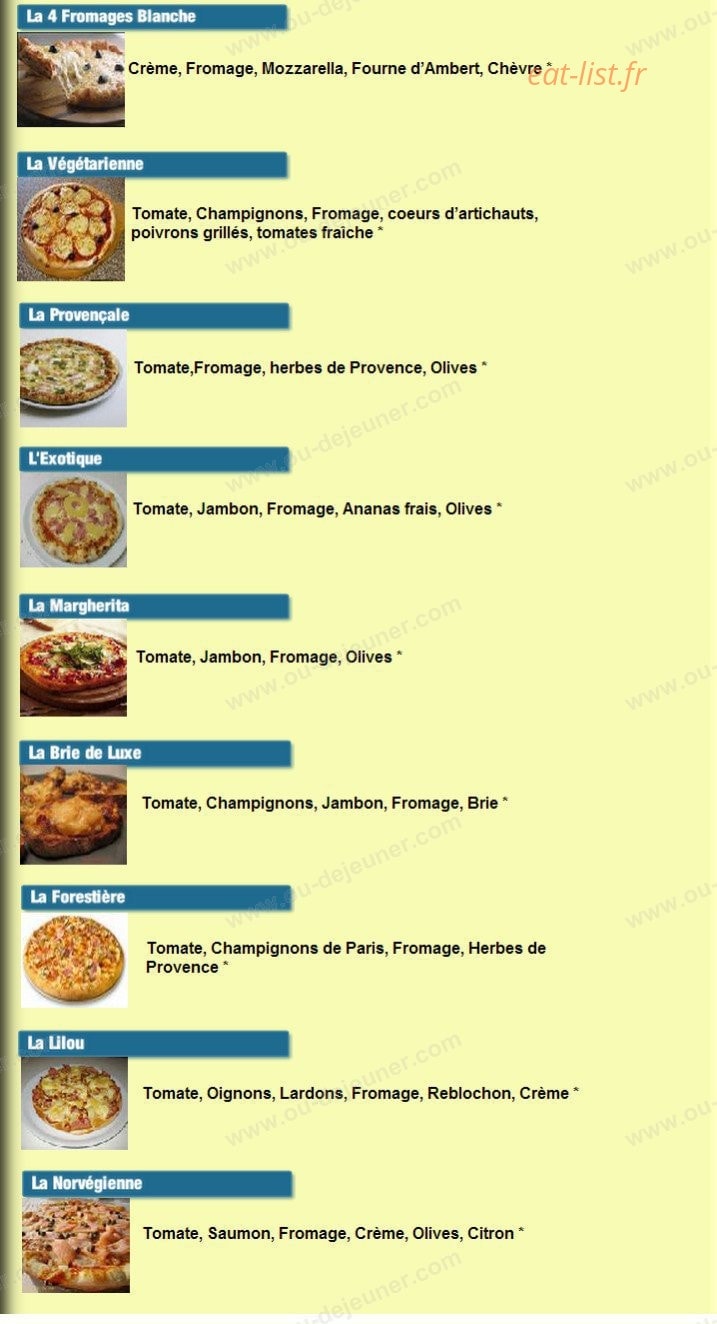 Mailys Pizza — carte page 5