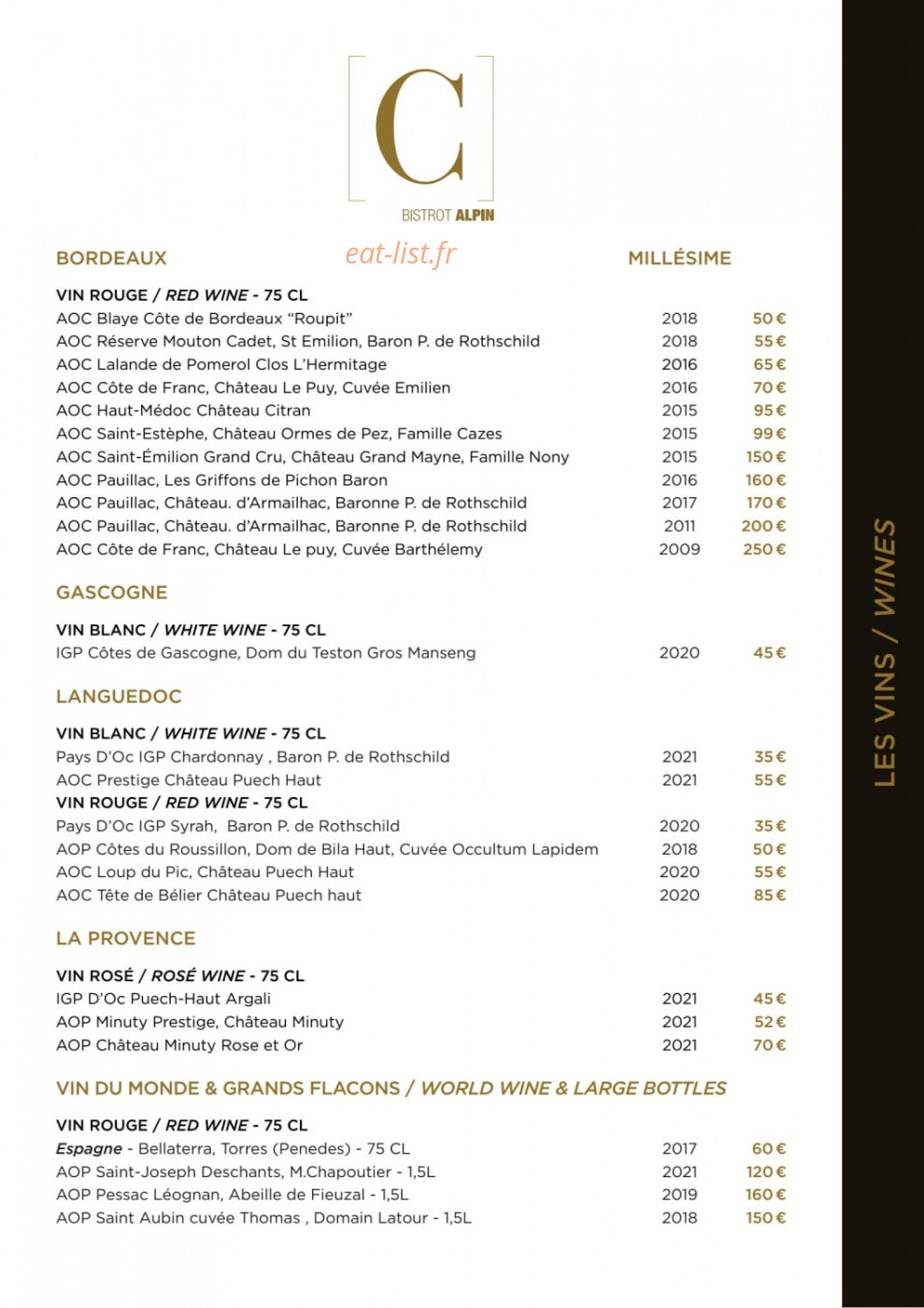 Bistrot Le C — carte page 9