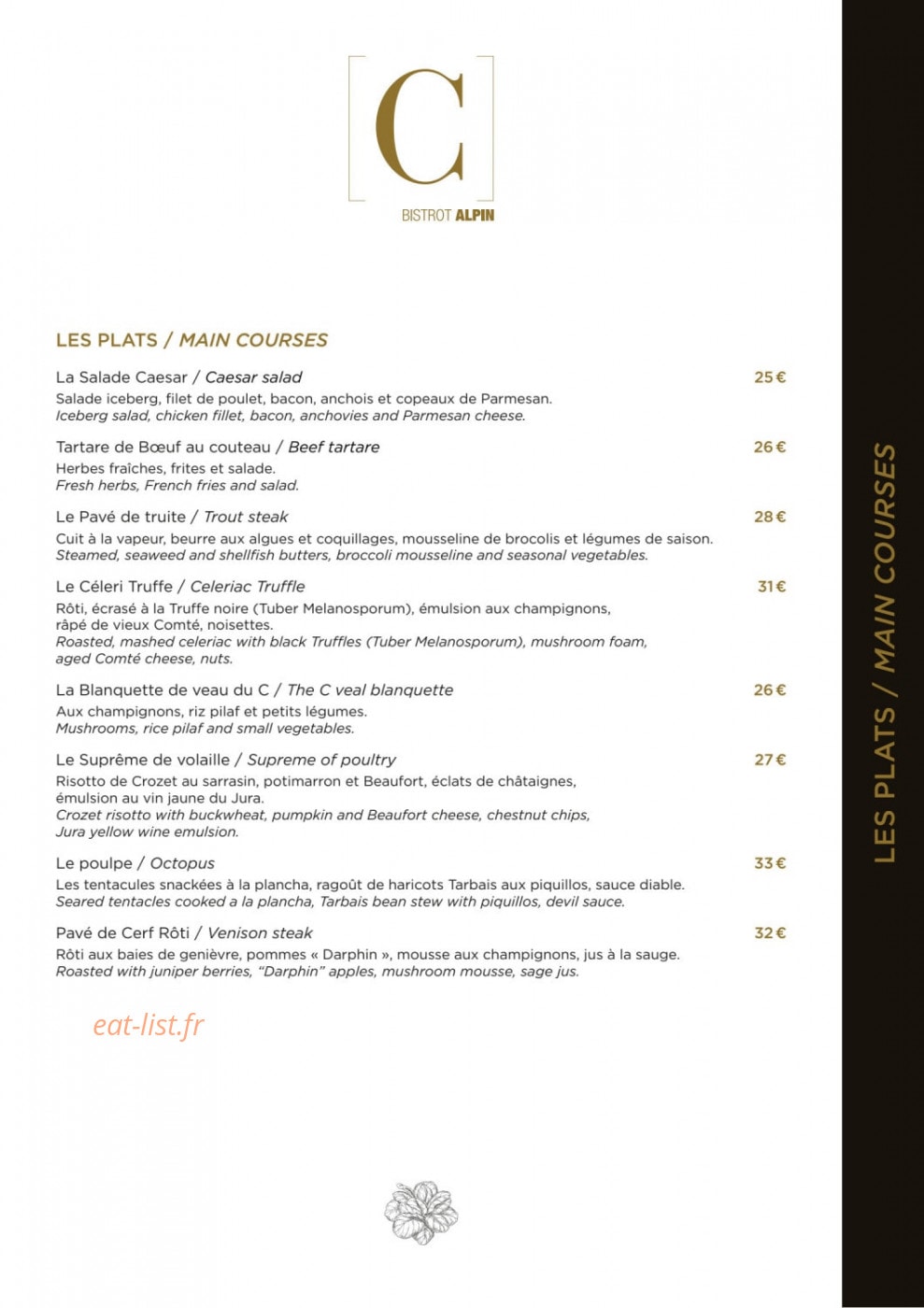 Bistrot Le C — carte page 3