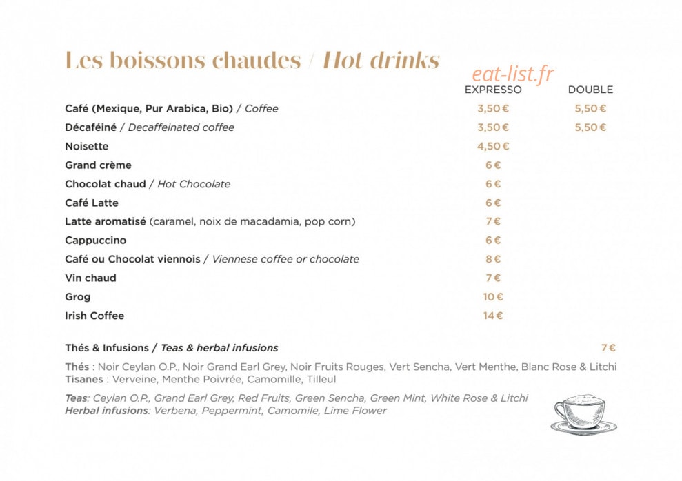 Bistrot Manali — carte page 20