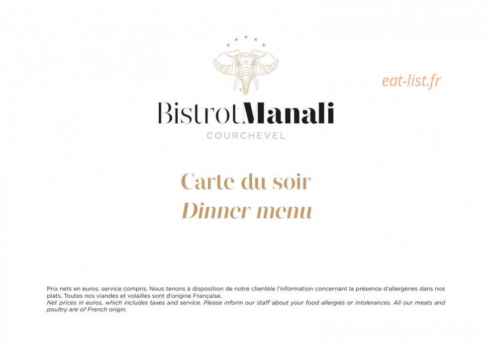 Bistrot Manali — carte page 7