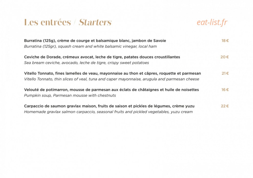 Bistrot Manali — carte page 3
