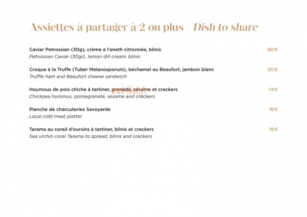 Bistrot Manali — carte page 2