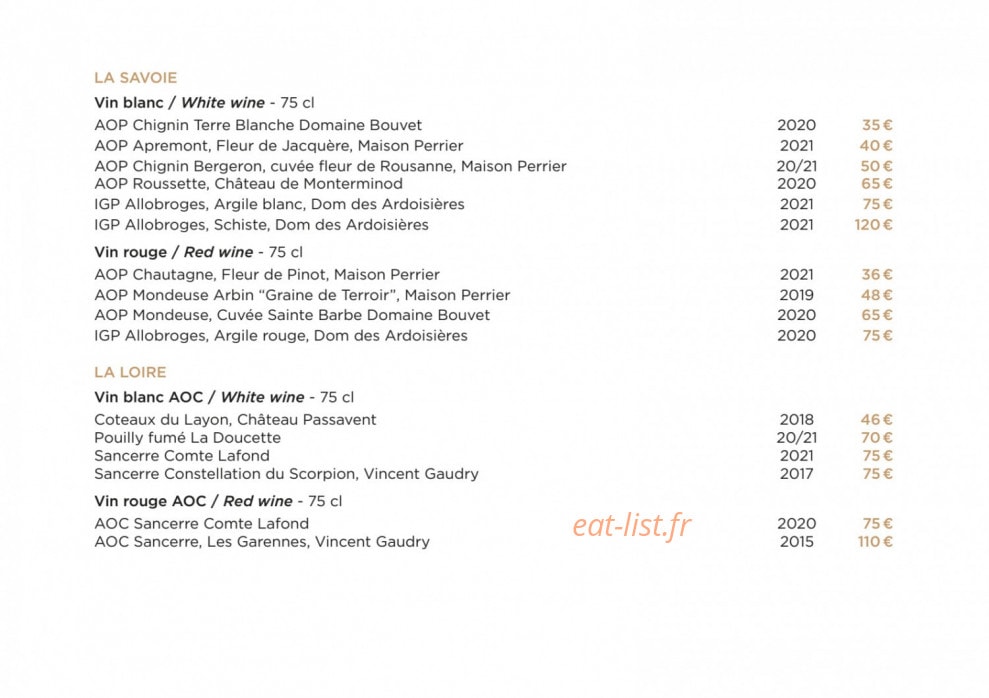 Bistrot Manali — carte page 23