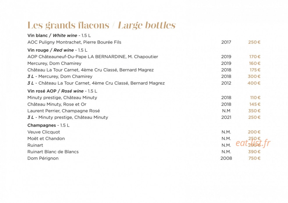 Bistrot Manali — carte page 28