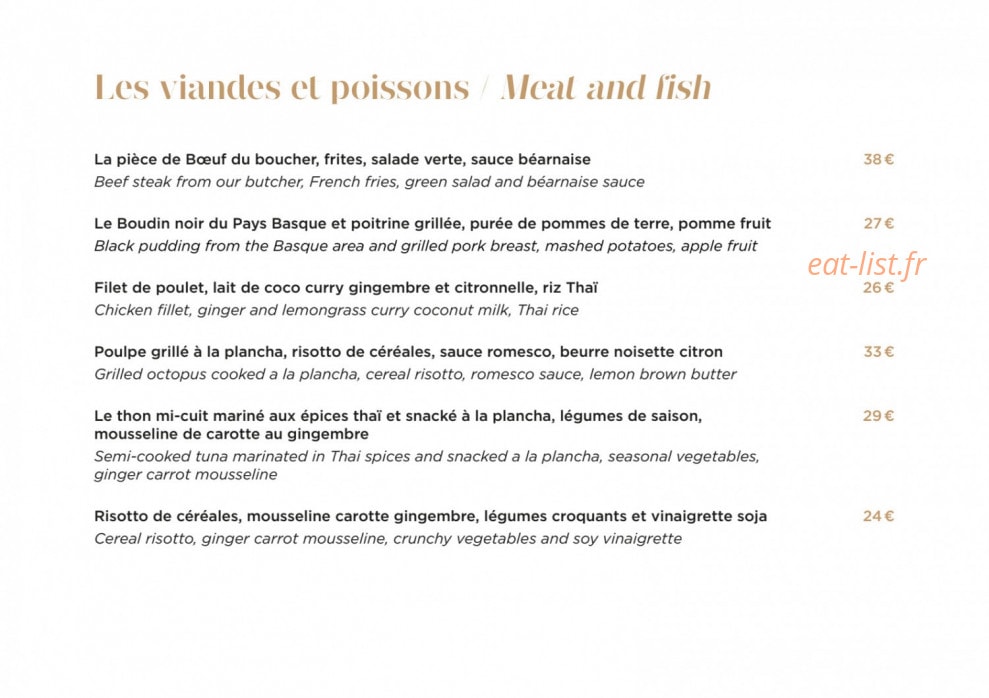Bistrot Manali — carte page 5