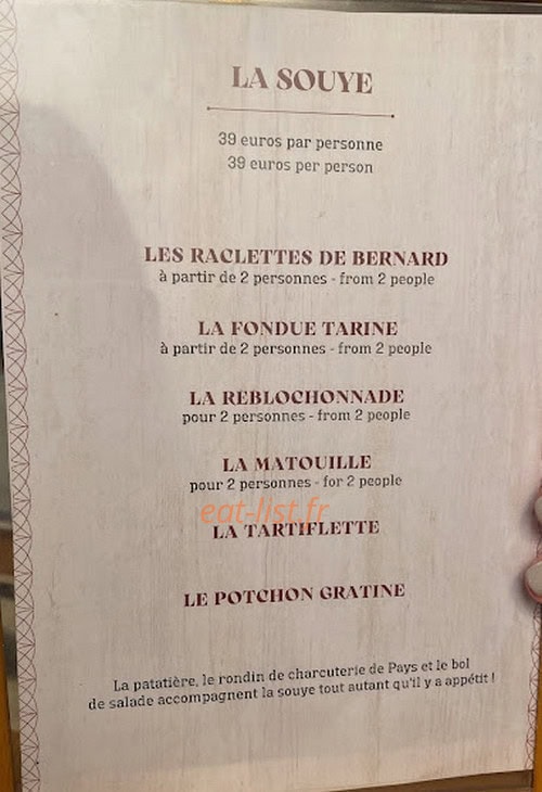 L'Etable des Lys — carte page 1
