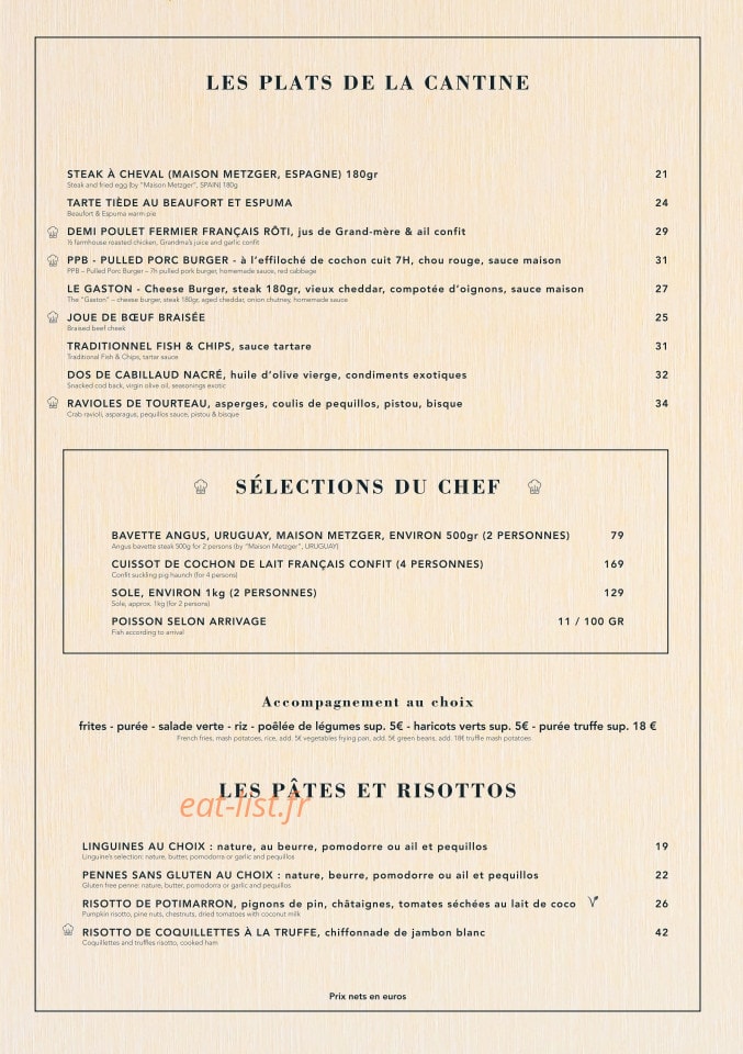 La Cantine — carte page 2