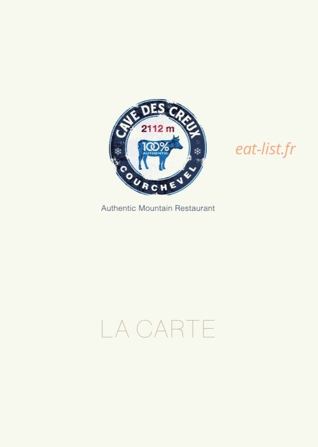 La Cave des Creux — carte page 1