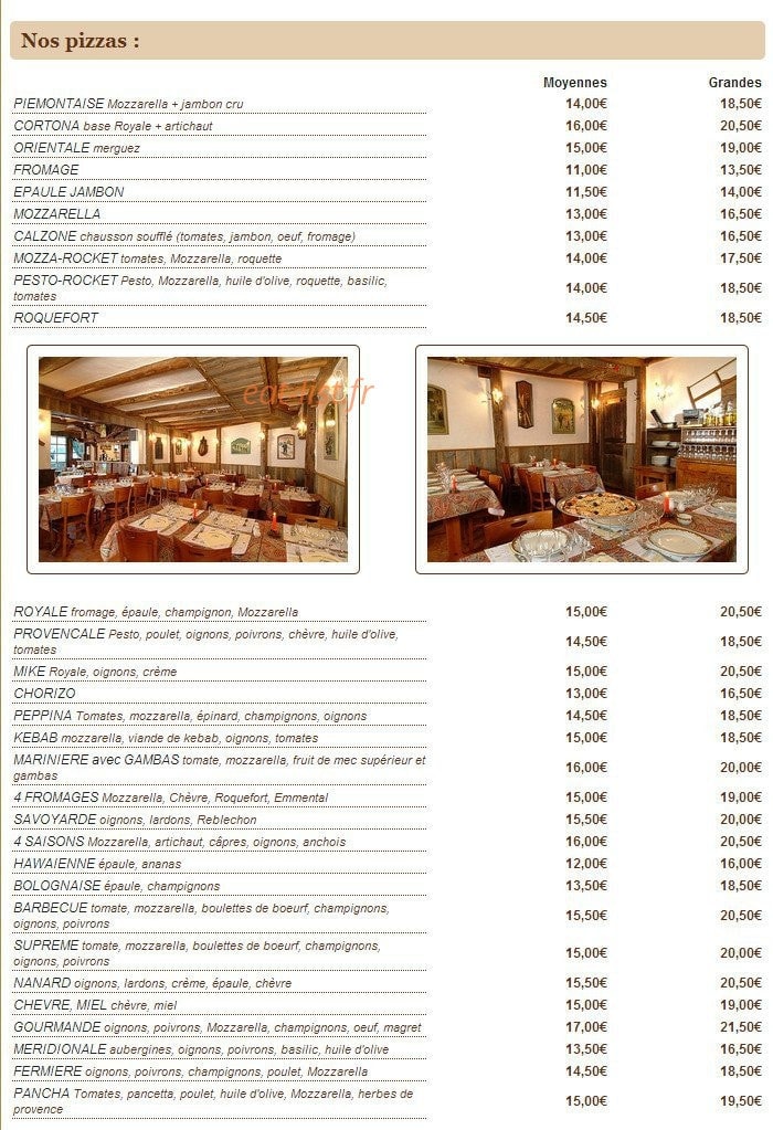 La Cortona — carte page 1