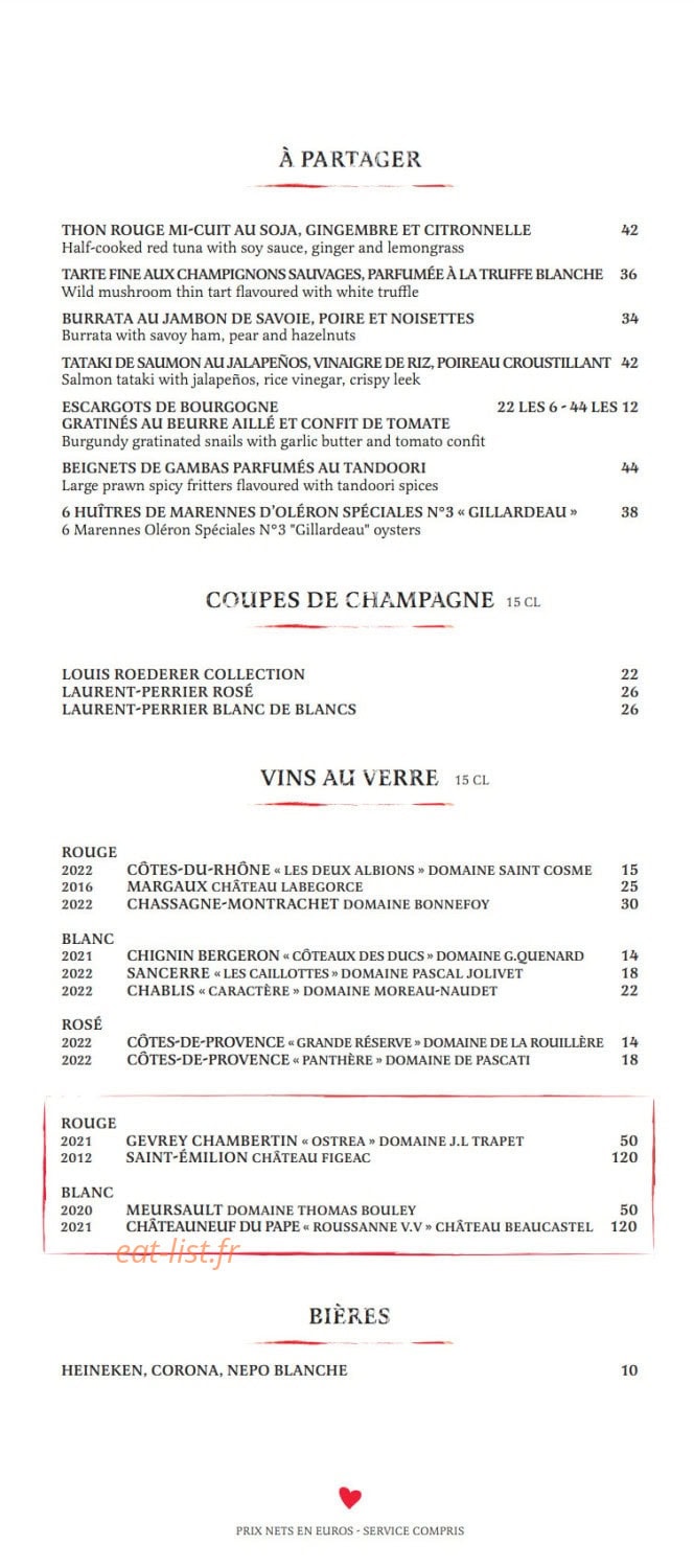 La Ferme Saint-Amour — carte page 2