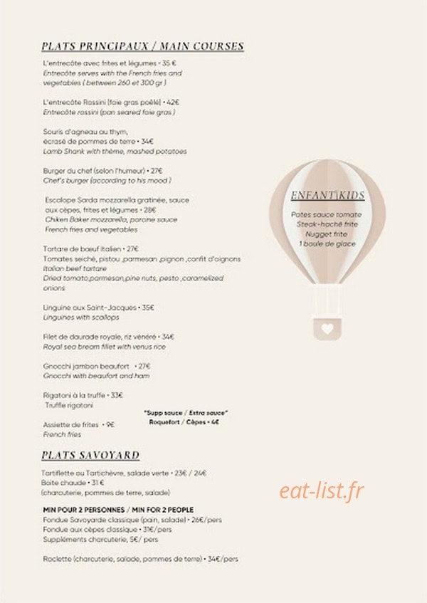 La Table de Charlie — carte page 2