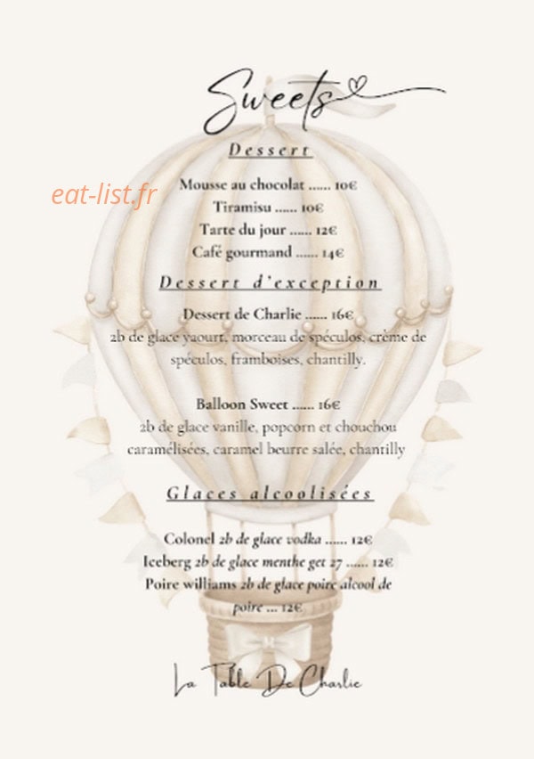 La Table de Charlie — carte page 3
