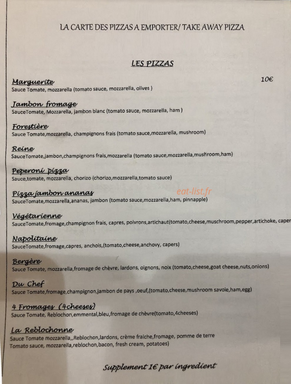 La table de marie — carte page 1