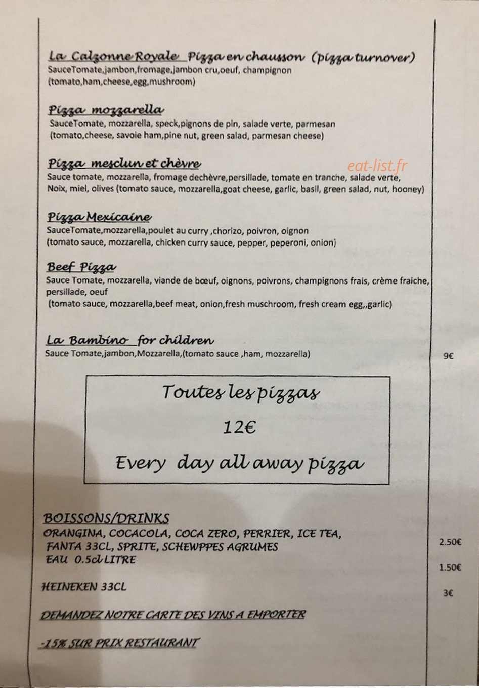 La table de marie — carte page 2