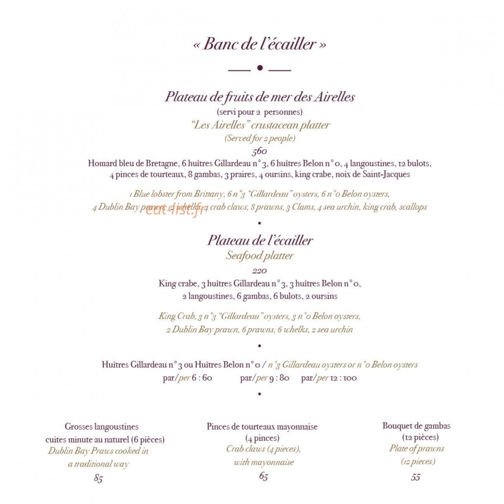 La Table des Airelles — carte page 2