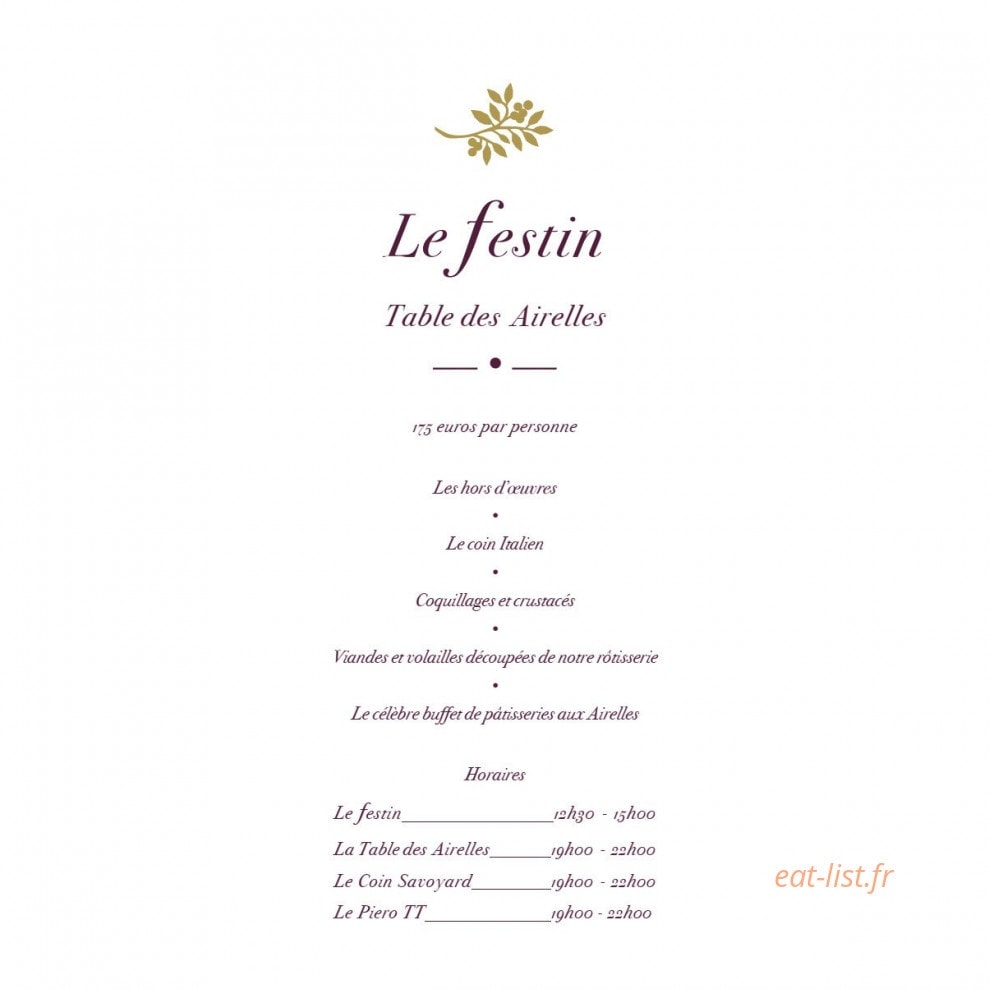 La Table des Airelles — carte page 10