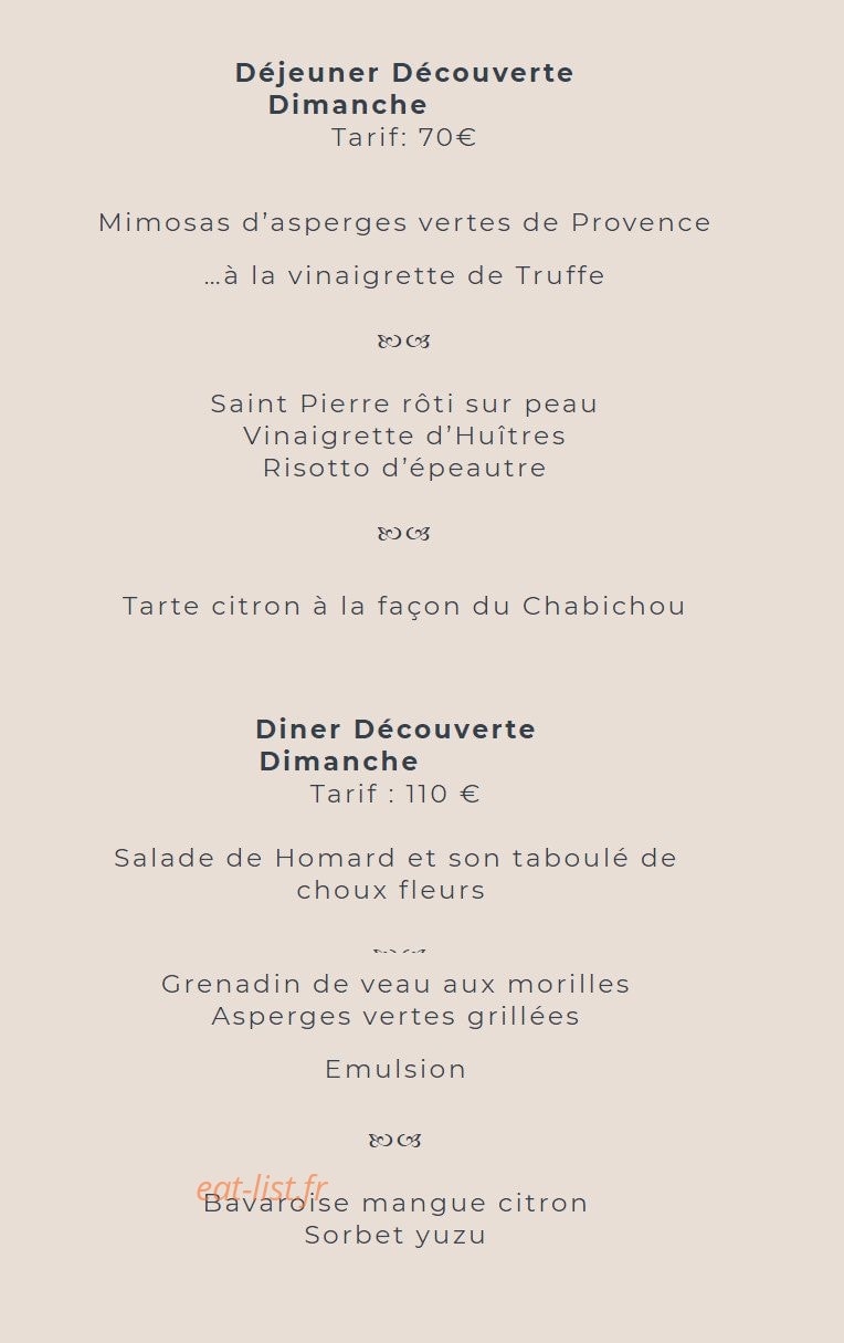 Le Chabichou — carte page 1
