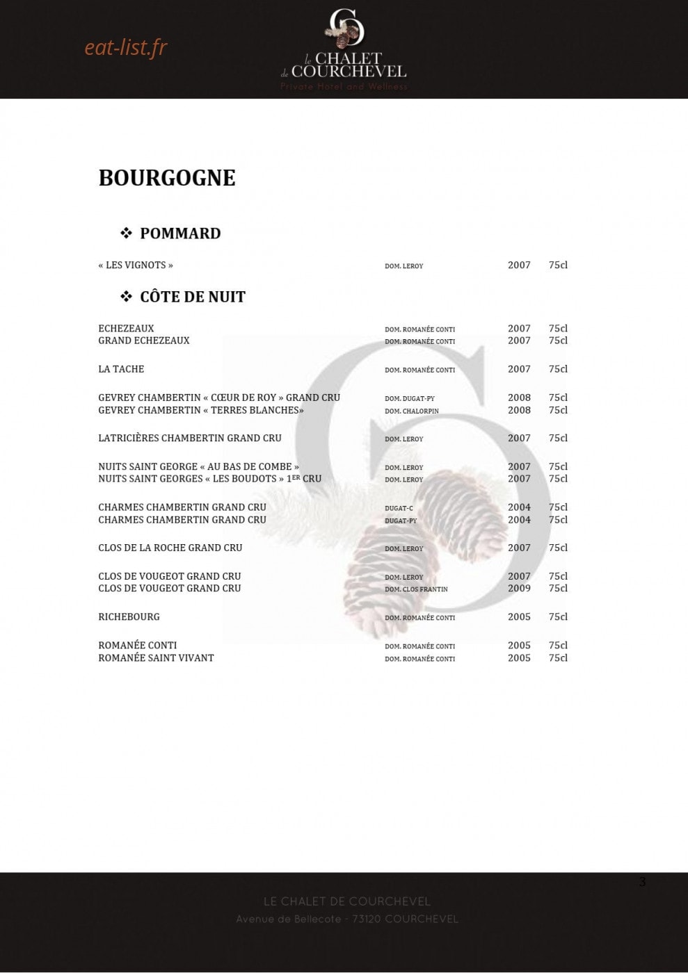 Le Chalet de Courchevel — carte page 3