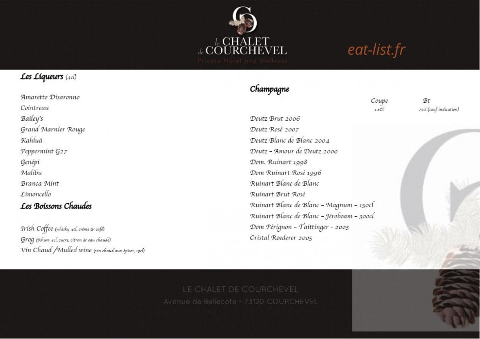 Le Chalet de Courchevel — carte page 6