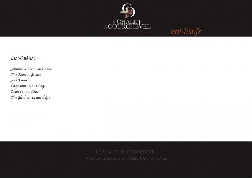 Le Chalet de Courchevel — carte page 8